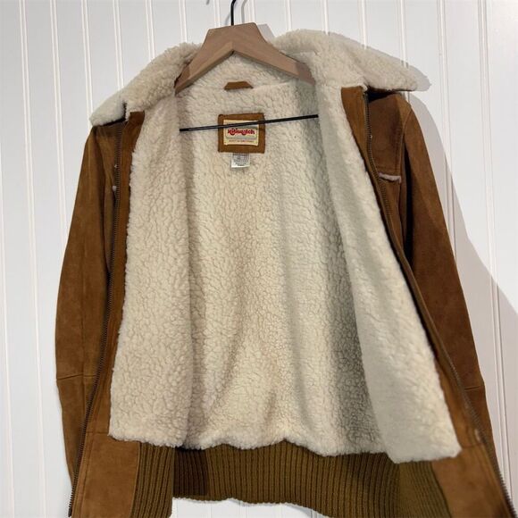 Kiliwatch Goatskin Leather Bomber Jacket Shearling Aviator Flight Coat Brown 4 - Picture 3 of 9